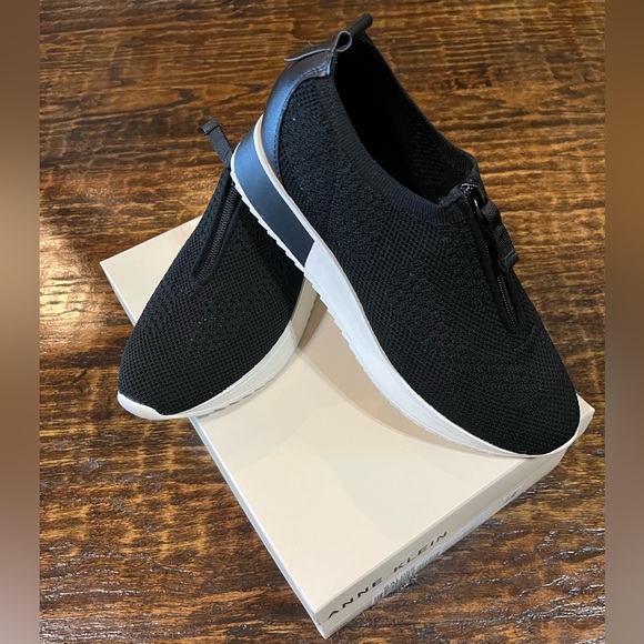 Anne Klein Terri Sporty black knit casual Sneakers - Picture 2 of 12